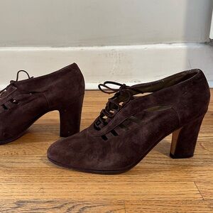 Via Spiga Brown Suede Lace Up Heels - Size 10